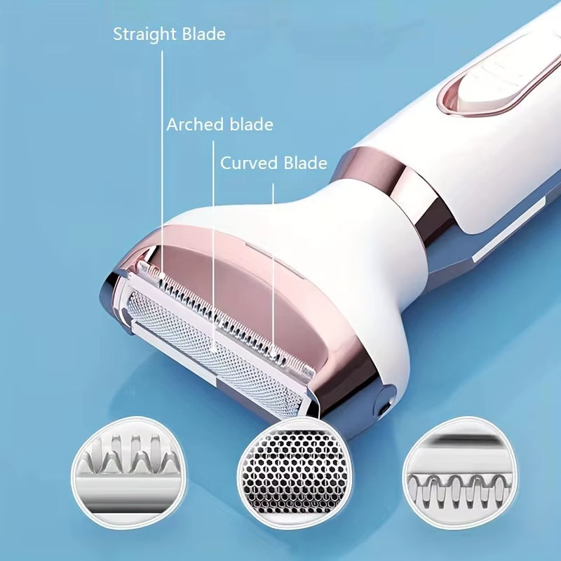 4 in 1 Electric Lady Shaver, Body Hair Removal Epilator, Painless Cordless Trimmer Razor, Gifts for Women