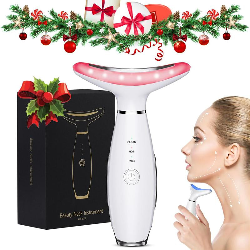 3 Color LED Facial Massager, Neck Massager, Beauty Neck Skin Care Face Massage Instrument for Christmas Gift, Beauty & Personal Care Face Sculpting Tool, High Frequency Wand, Massaging Machine, Winter Gift, Stocking Fillers, New Year Gifts