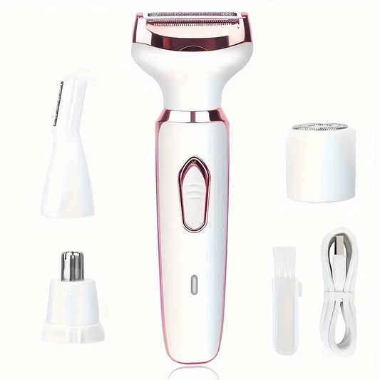 4 in 1 Electric Lady Shaver, Body Hair Removal Epilator, Painless Cordless Trimmer Razor, Gifts for Women