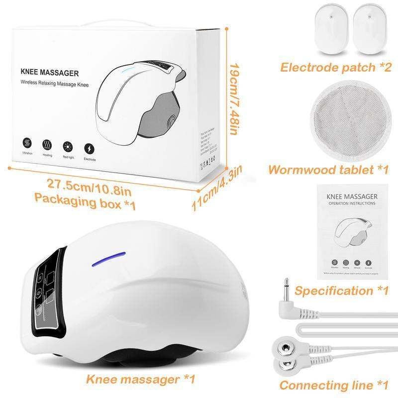 Electric Knee Massager with Heat & Vibration, LED Touch Screen, Cordless, LED for Arthritis Relief & Muscle Relaxation, Comfortable Design