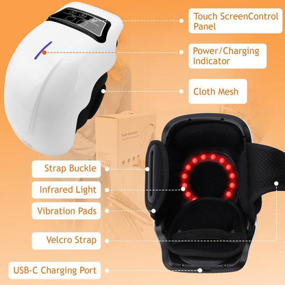 Electric Knee Massager with Heat & Vibration, LED Touch Screen, Cordless, LED for Arthritis Relief & Muscle Relaxation, Comfortable Design